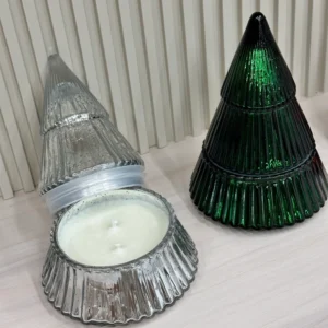 Luxury Mercury Glass Christmas Tree Candle Duo