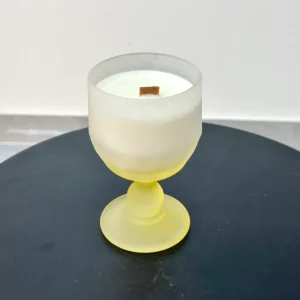 Sunny Yellow Wine Glass Candle