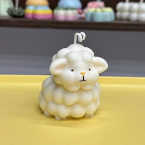 Fluffy Baby Lamb Sheep Candle