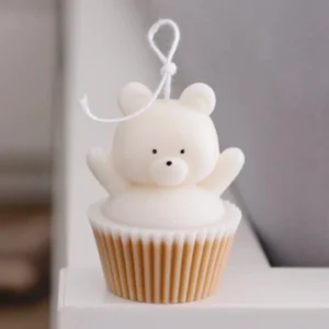 Mini Teddy Bear Muffin Candle